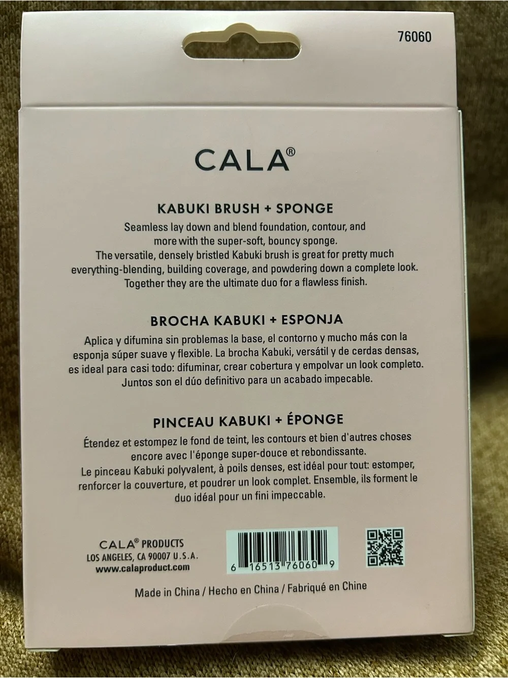 CALA Flawless Finish Kabuki Brush + Sponge - Pink & Gold